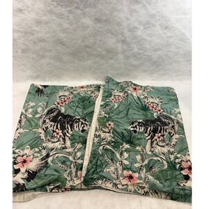 Ted Baker London Tiger Tropical‎ Jungle Print Cotton Pillow Sham Green Set of 2